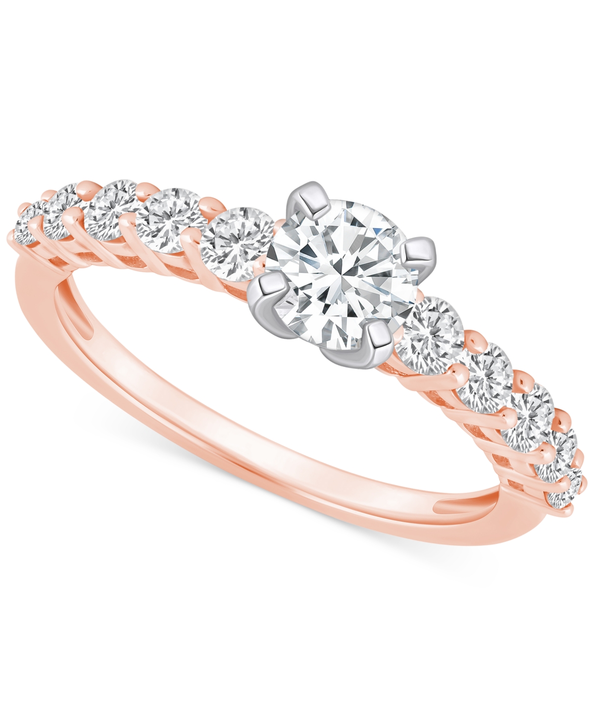 Macy's Diamond Engagement Ring (1 Ct. T.w.) In 14k Gold In Pink