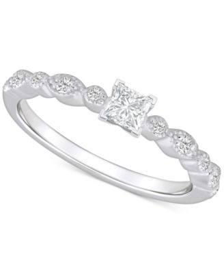Diamond Princess Engagement Ring (3/8 ct. t.w.) in 14k Gold - Macy's