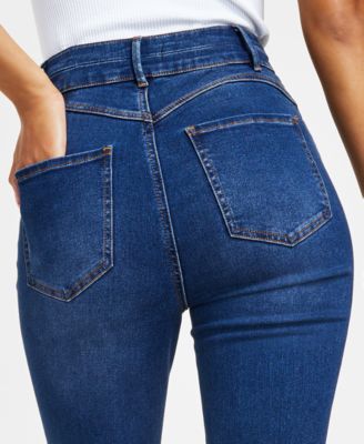 Curvy High Rise Double Button Skinny Jeans