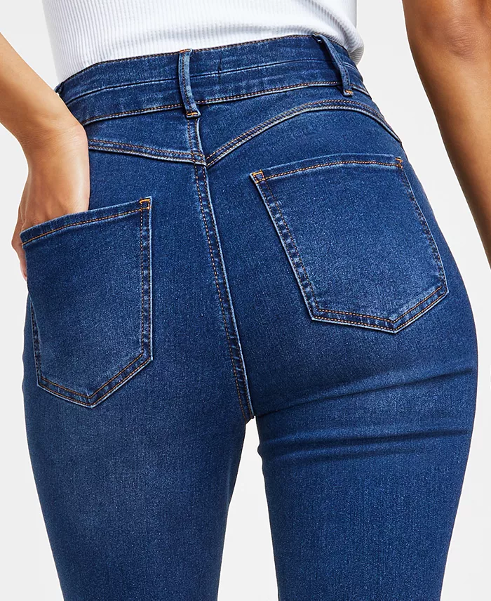 Curvy High Rise Double Button Skinny Jeans - thumbnail 4