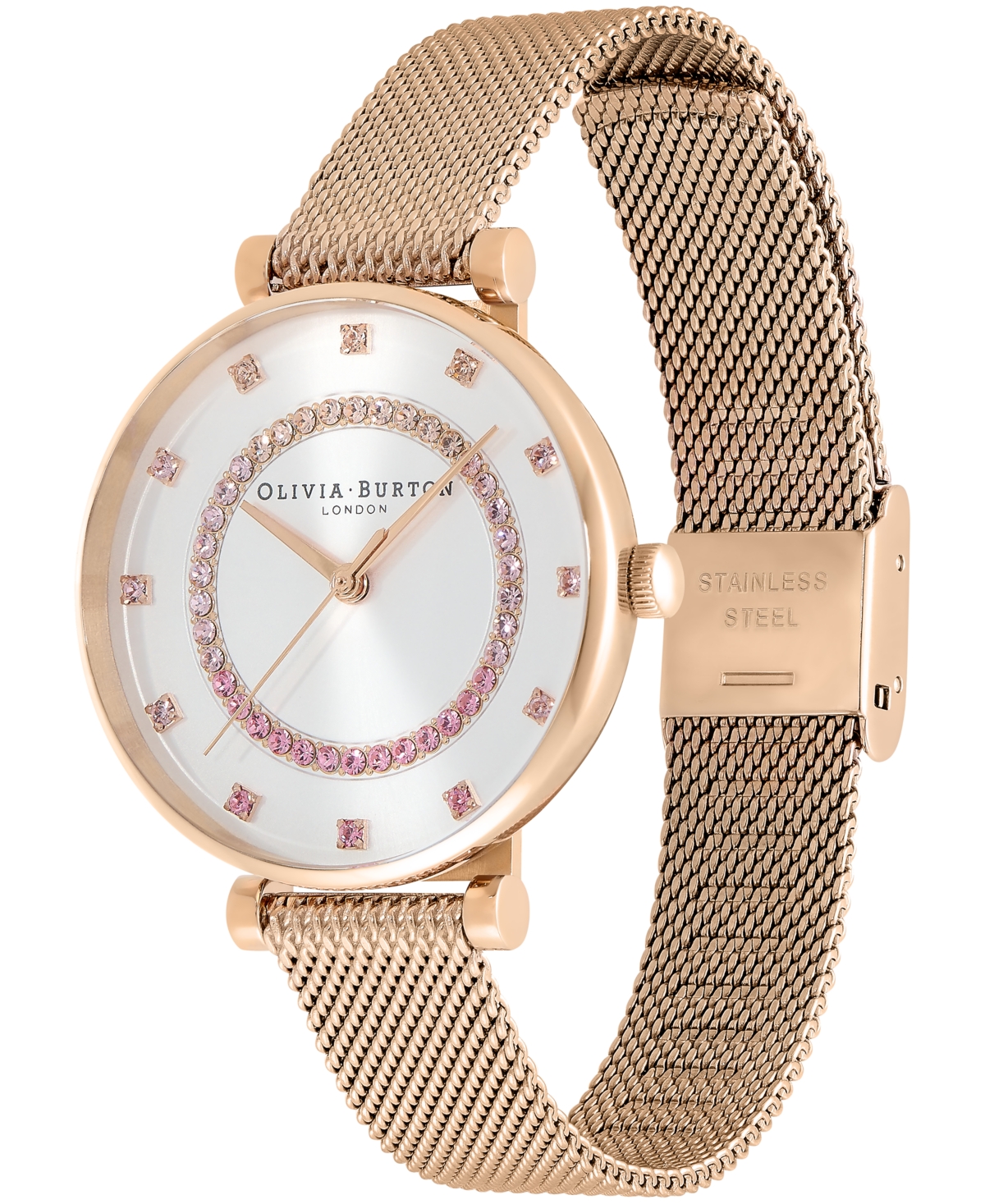 Olivia Burton Women's T-BarTone Stainless Steel Mesh Bracelet Watch 32mm - Rose Gold