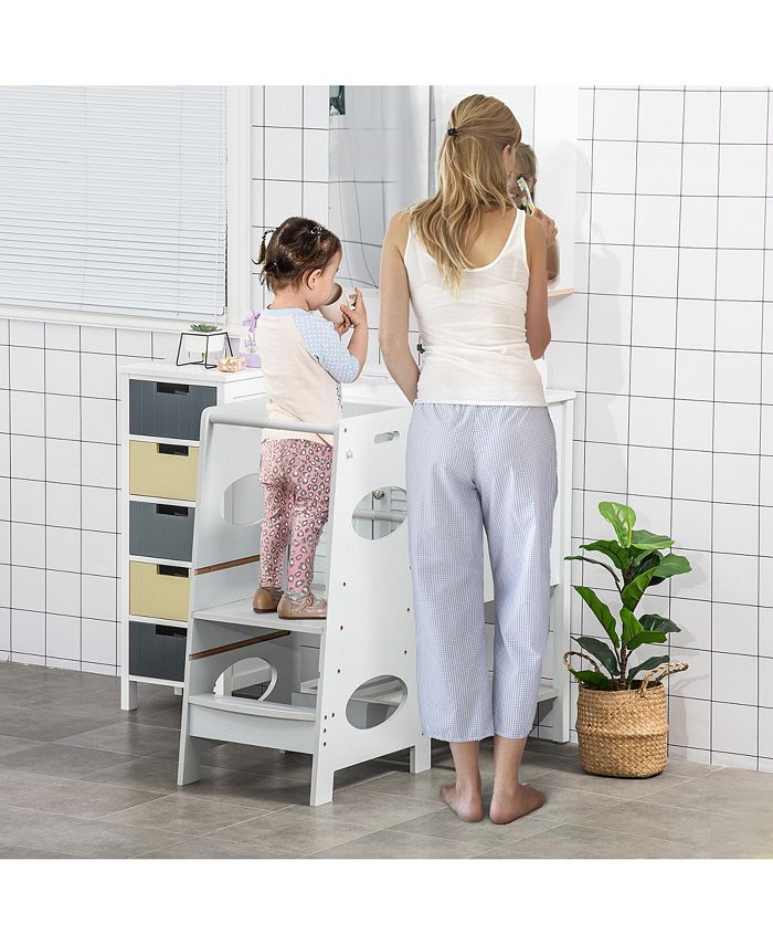 Kids Kitchen Stool for Toddlers, Adjustable Height, Grey Macy's