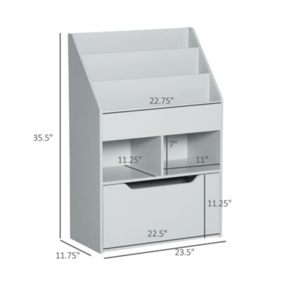 Kids Bookcase w/ Wheel Drawer for Books, Toys,