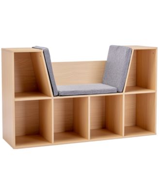 HOMCOM Kids Cube Organizer with Lounge Chair and Large Cube Shelving ...