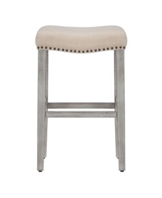 29" Upholstered Backless Saddle Seat Bar Stool