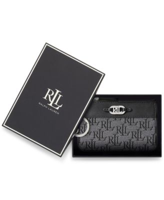 特価！Polo Ralph Lauren Floral Monogram Jacquard Zip Wallet Monogram Jacquard Zip Wallet