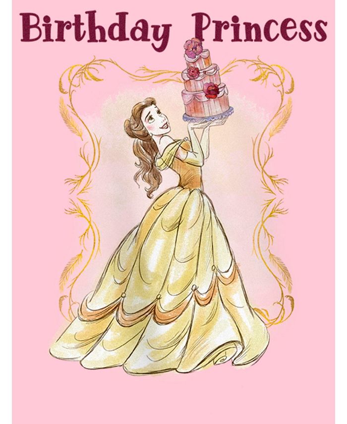 Disney Girl's Beauty and the Beast Belle Birthday Princess Child T ...
