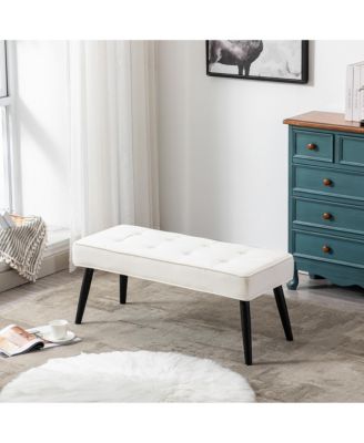 Velvet Tufted Bedroom Bench for Living Room & Entryway