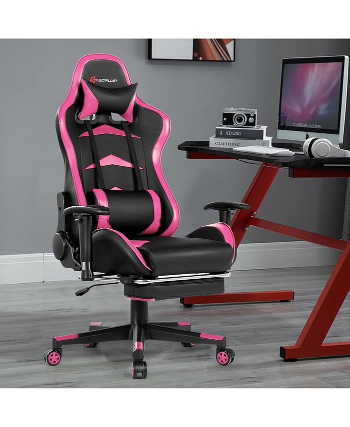 Costway Massage Gaming Chair Reclining Swivel Racing Office Chair & Reviews Gaming Chairs