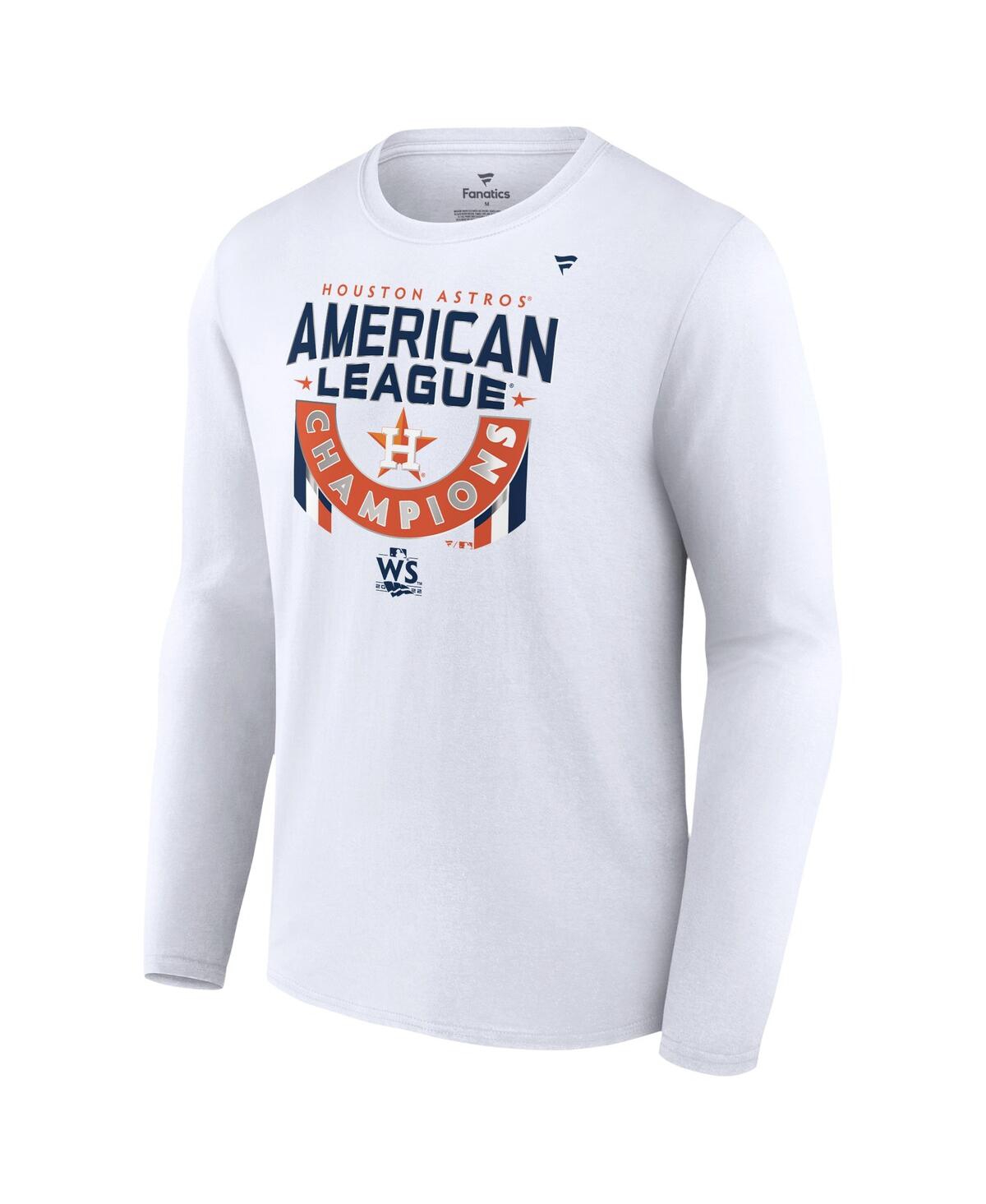 Shop Fanatics Men's  White Houston Astros 2022 American League Champions Locker Room Long Sleeve T-shirt