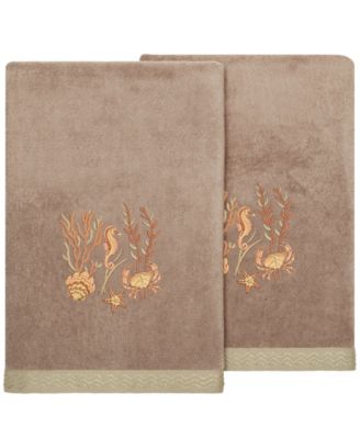 Turkish Cotton Aaron Embellished 2-Pc. Bath Towel Set