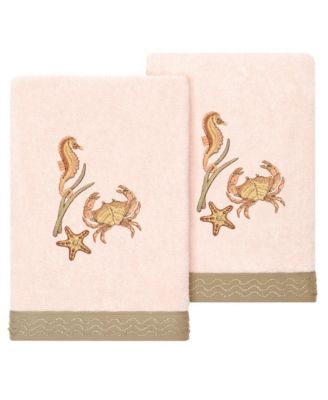 Turkish Cotton Aaron Embellished 2-Pc. Hand Towel Set