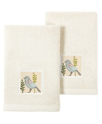 Turkish Cotton Belinda Embellished 2-Pc. Fingertip Towel Set