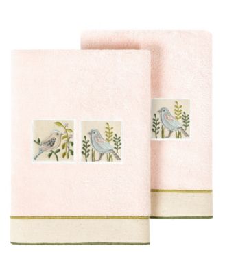 Turkish Cotton Belinda Embellished 2-Pc. Hand Towel Set