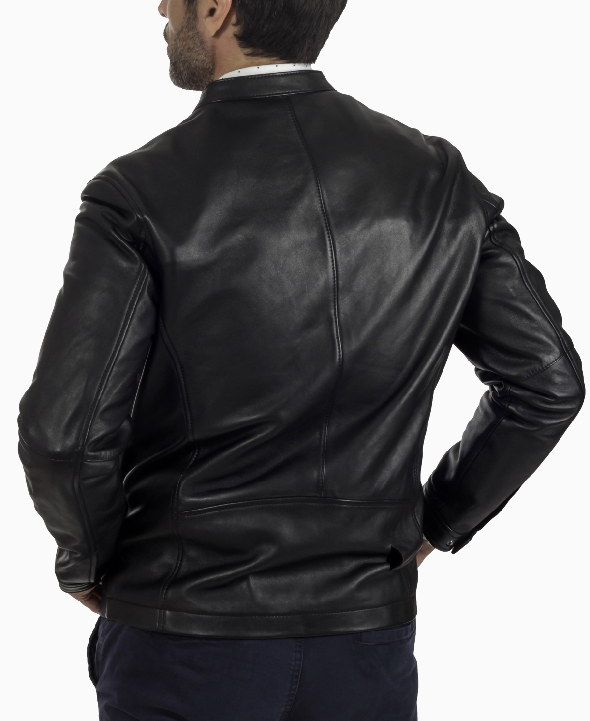 Frye Men's Classic Leather Cafe Racer Jacket