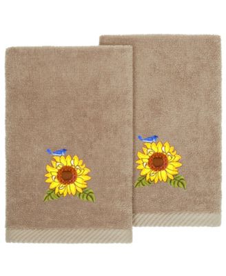 Turkish Cotton Girasol Embellished 2-Pc. Fingertip Towel Set