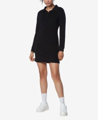 Marc New York Women's Long Sleeve Quarter Zip Sweatshirt Dress - Macy's