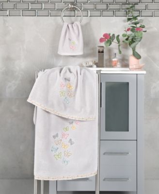 Turkish Cotton Mariposa Embellished 2-Pc. Bath Towel Set