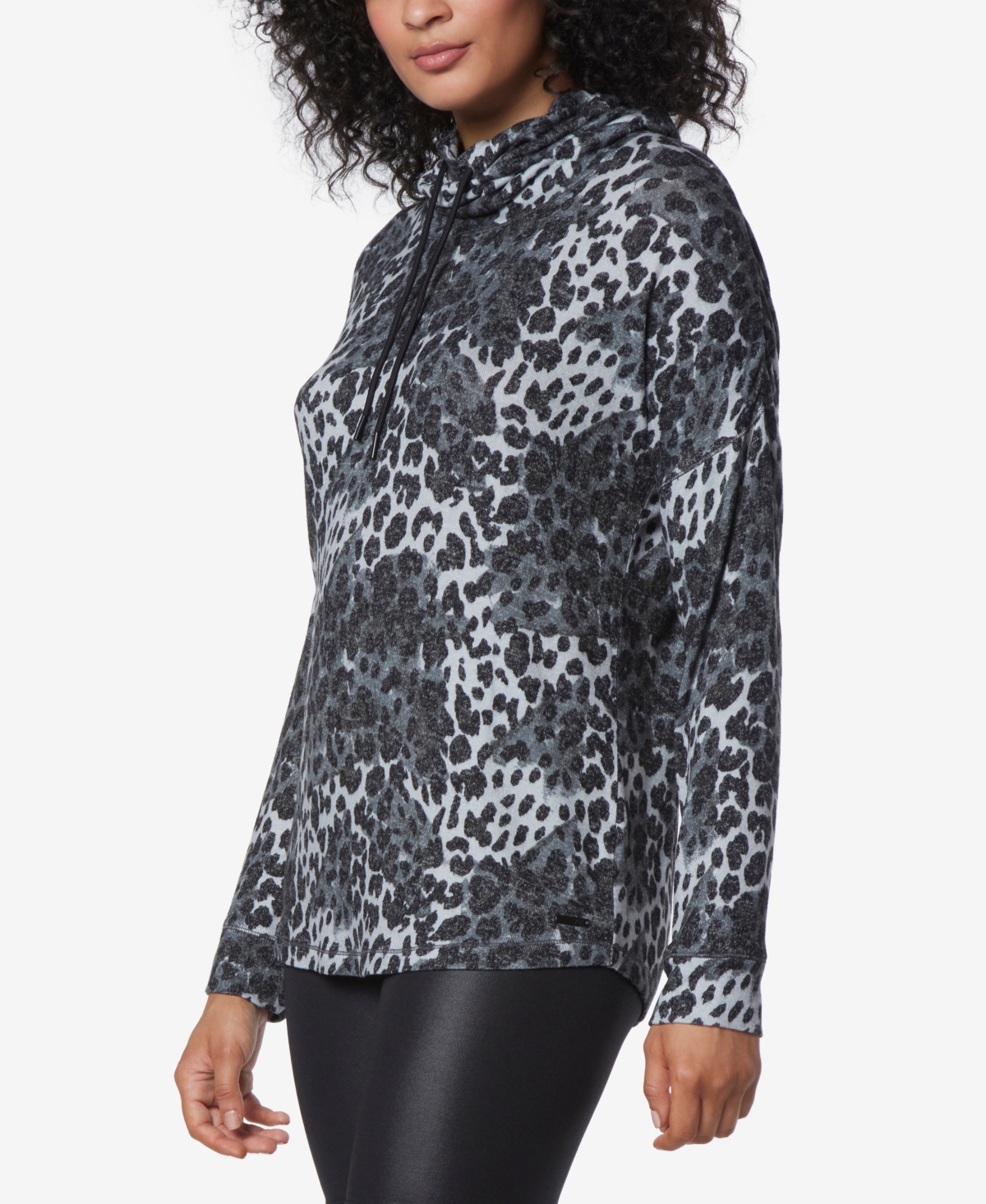 Andrew Marc Sport Women's Long Sleeve Printed Cowl Neck Tunic Top