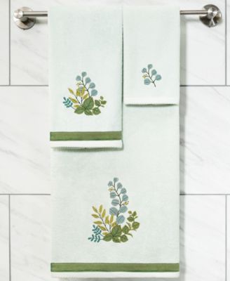 Turkish Cotton Botanica Embellished 2-Pc. Hand Towel Set