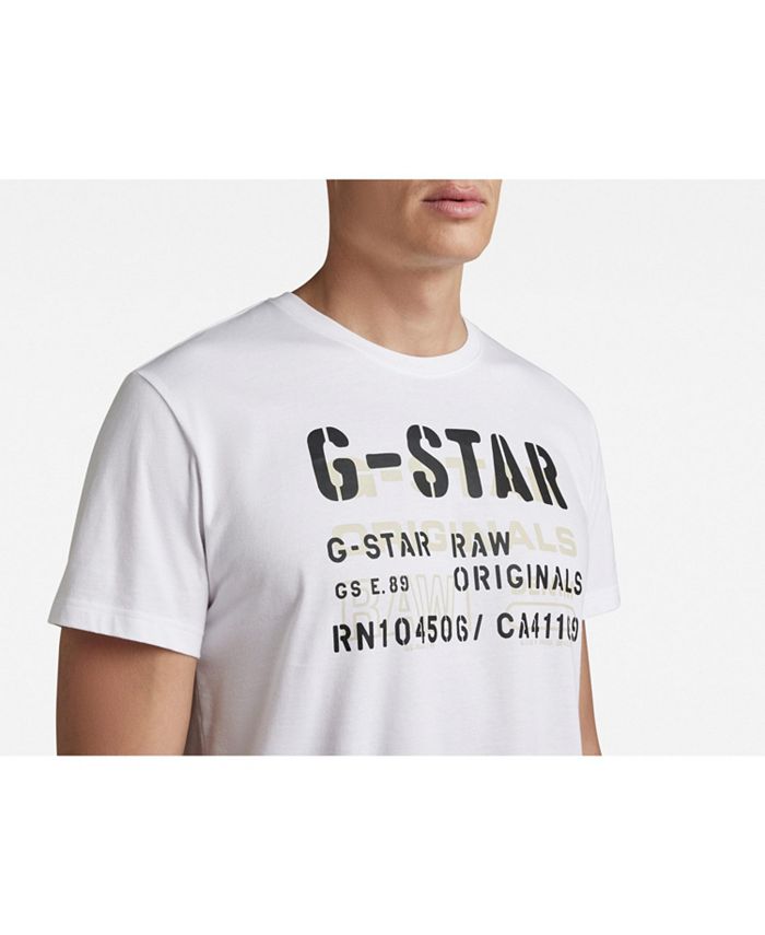 G Star Raw Mens Stencil Originals Regular Fit Raw T Shirt Macys 