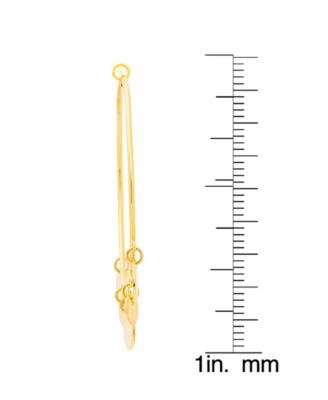 Gold Plated Dangling Discs Hoop Earrings