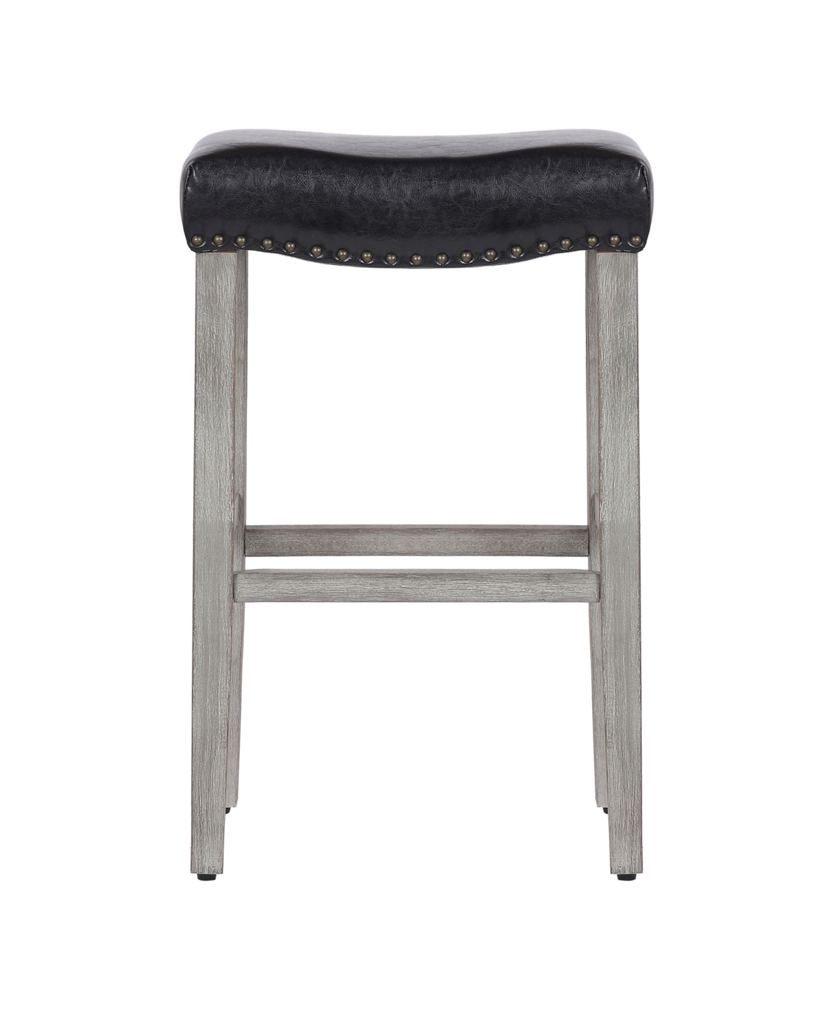 29" Upholstered Saddle Seat Faux Leather Bar Stool (Set of 2