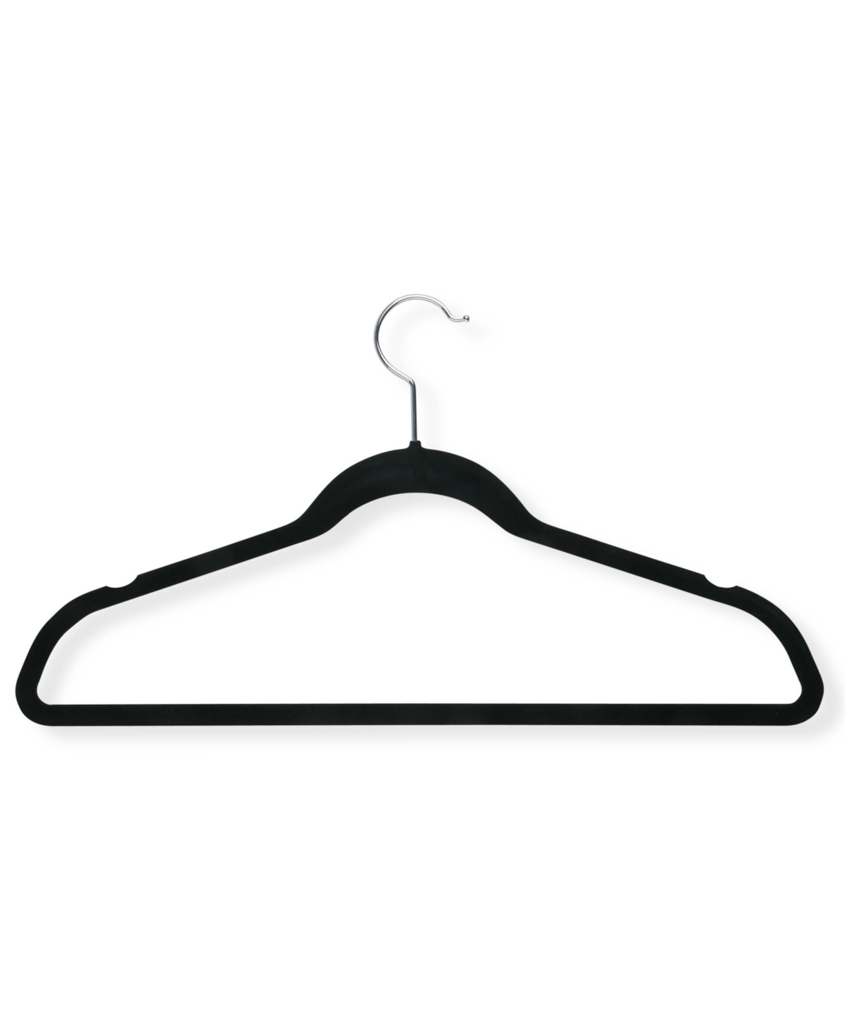 Slim-Profile Non-Slip Velvet Hangers Set, 20 Pieces - Black