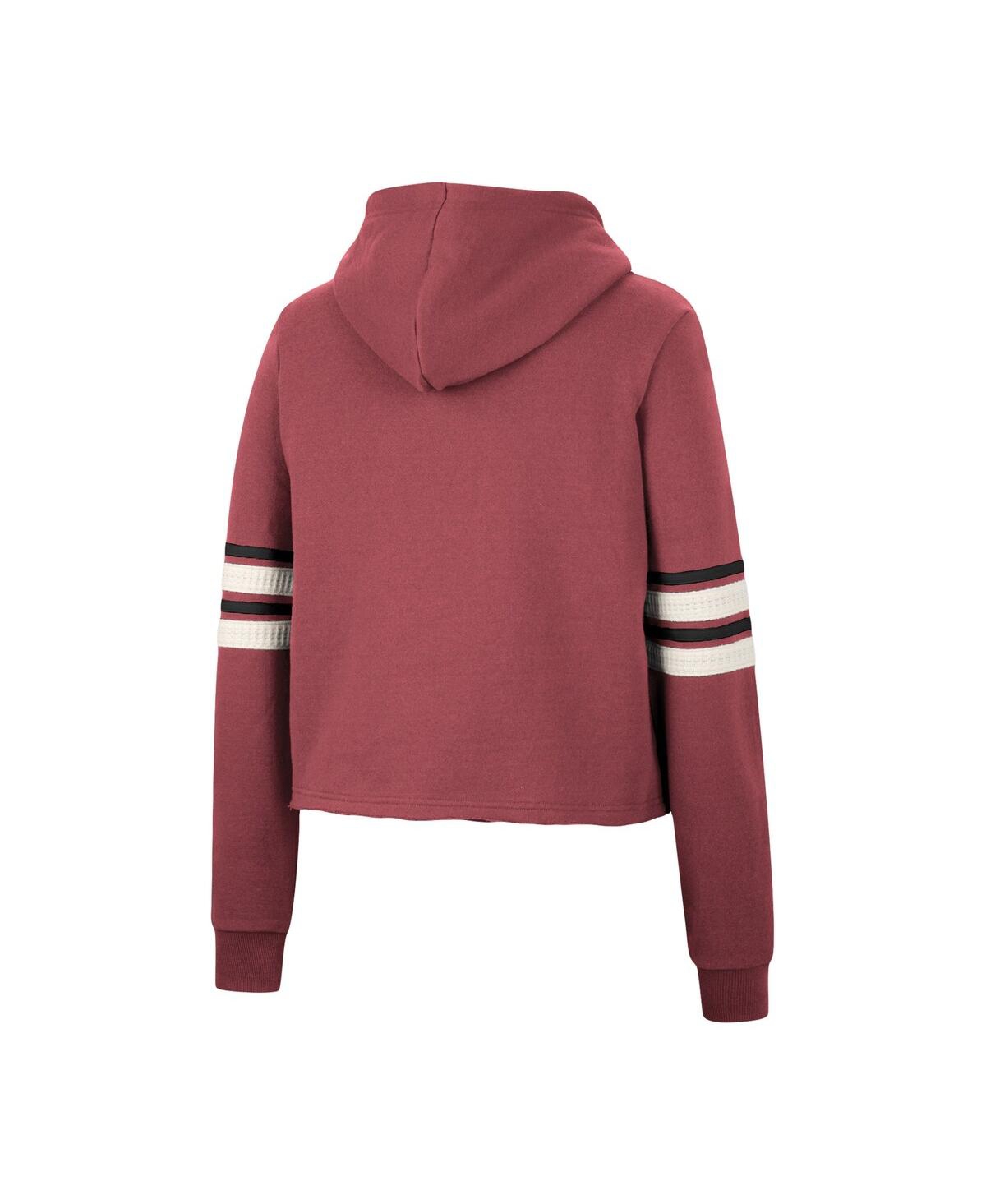 Colosseum Women's  Garnet Florida State Seminoles Retro Cropped Pullover Hoodie In Garnet