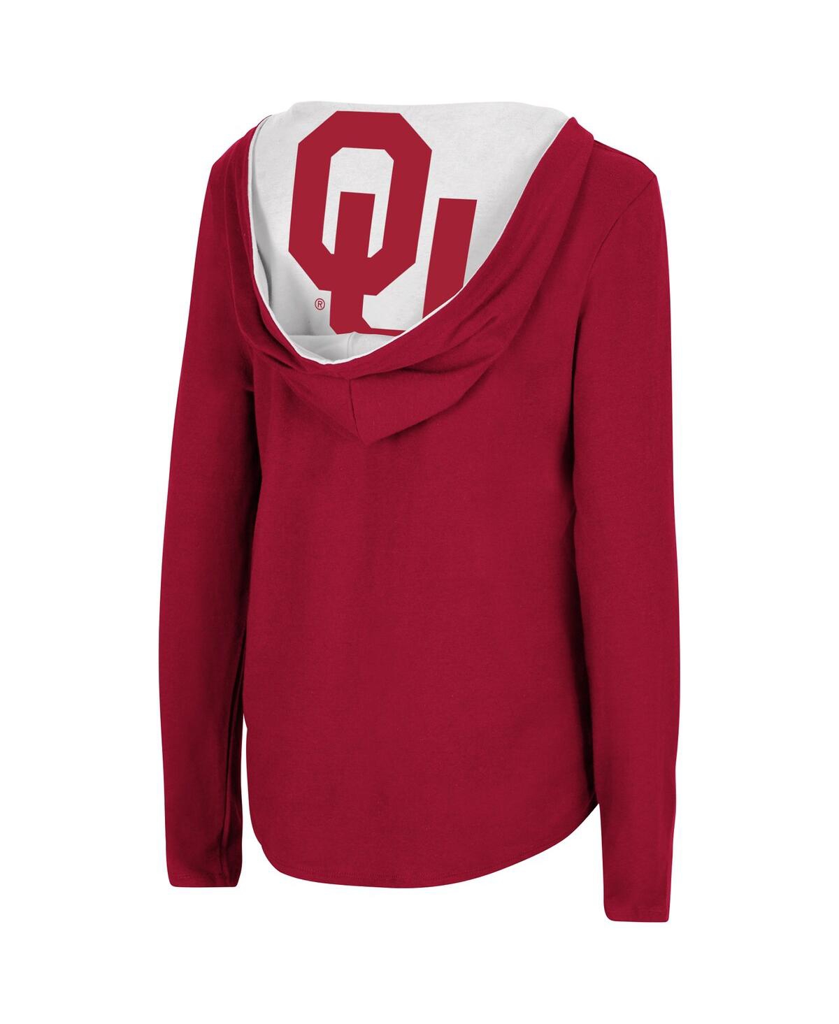 Shop Colosseum Women's  Crimson Oklahoma Sooners Catalina Hoodie Long Sleeve T-shirt