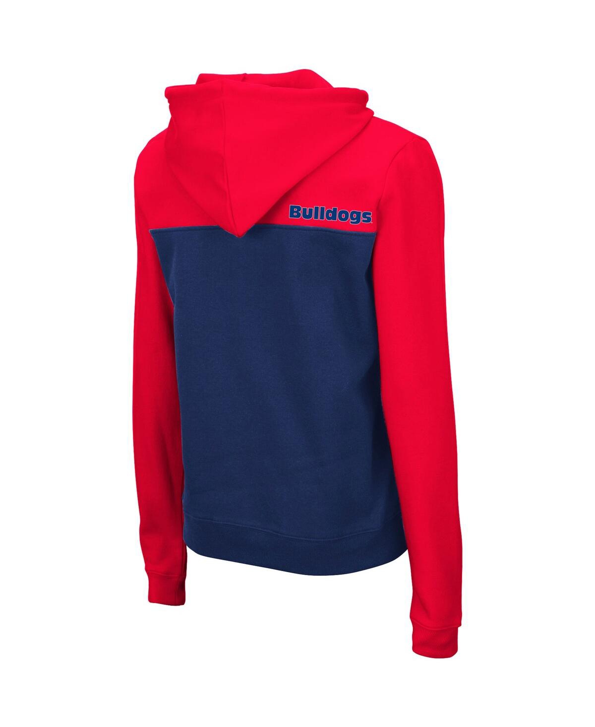 Colosseum Women's  Red, Navy Gonzaga Bulldogs Aidan Lightweight 1/4-zip Hoodie In Red,navy