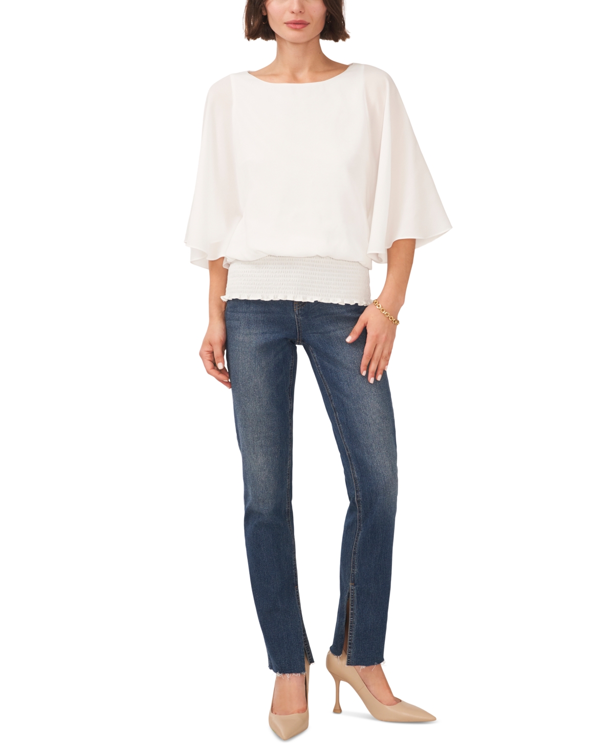 Sam & Jess Women's Smocked-Waist Top