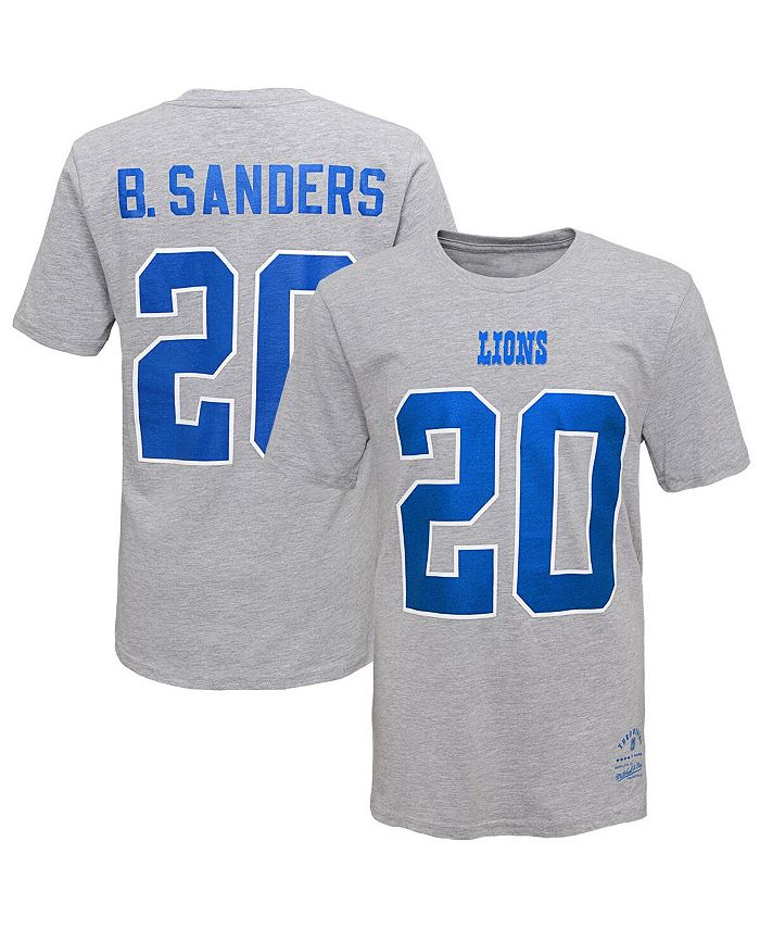 Mitchell & Ness Big Boys Barry Sanders Gray Detroit Lions Retired Retro  Player Name and Number T-shirt - Macy's