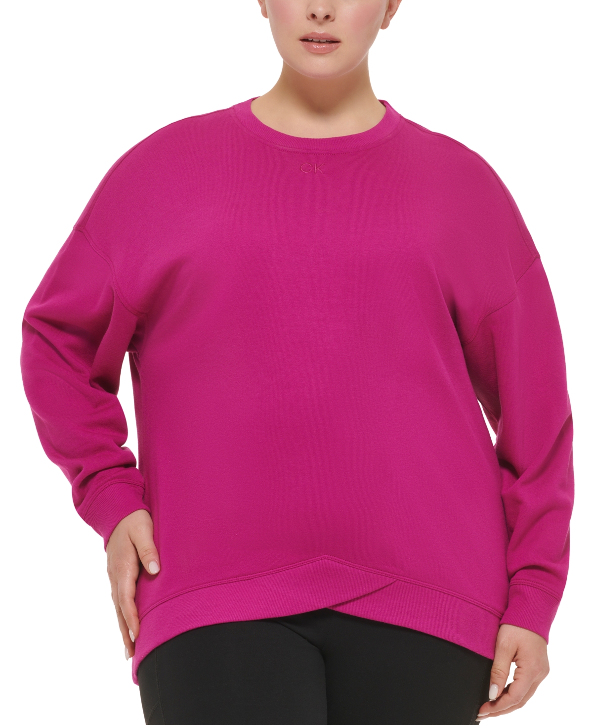  Calvin Klein Performance Plus Size Dropped-Shoulder Sweatshirt