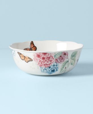 Butterfly Meadow Hydrangea Serving Bowl, 10"