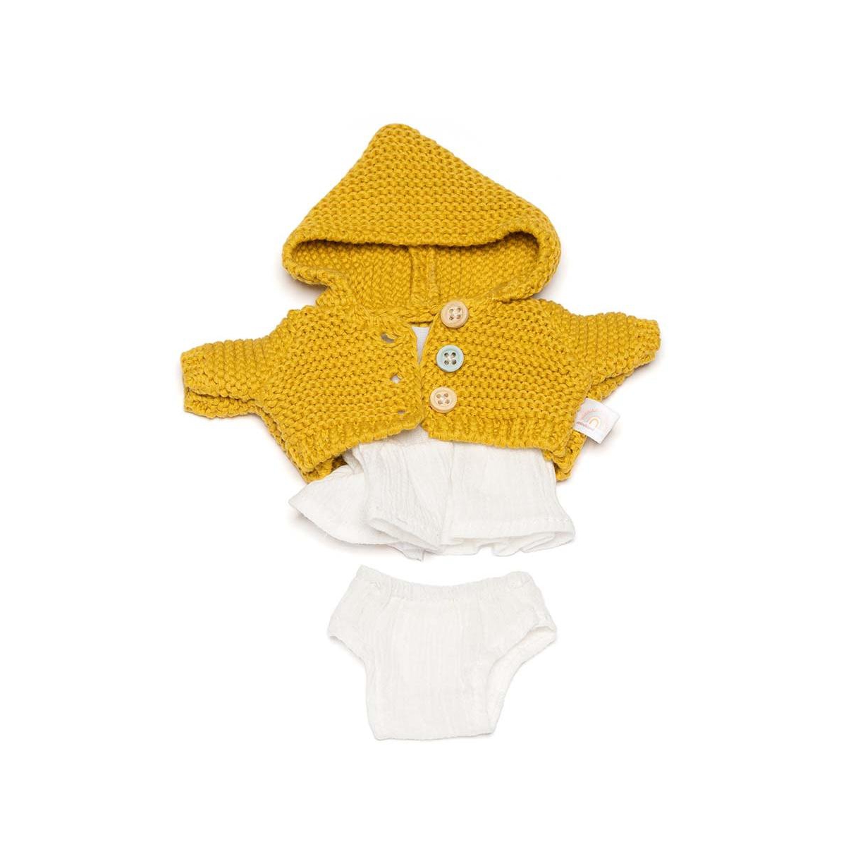 Miniland Sea 8.25" Girl Clothing Toy Set In Yellow And White
