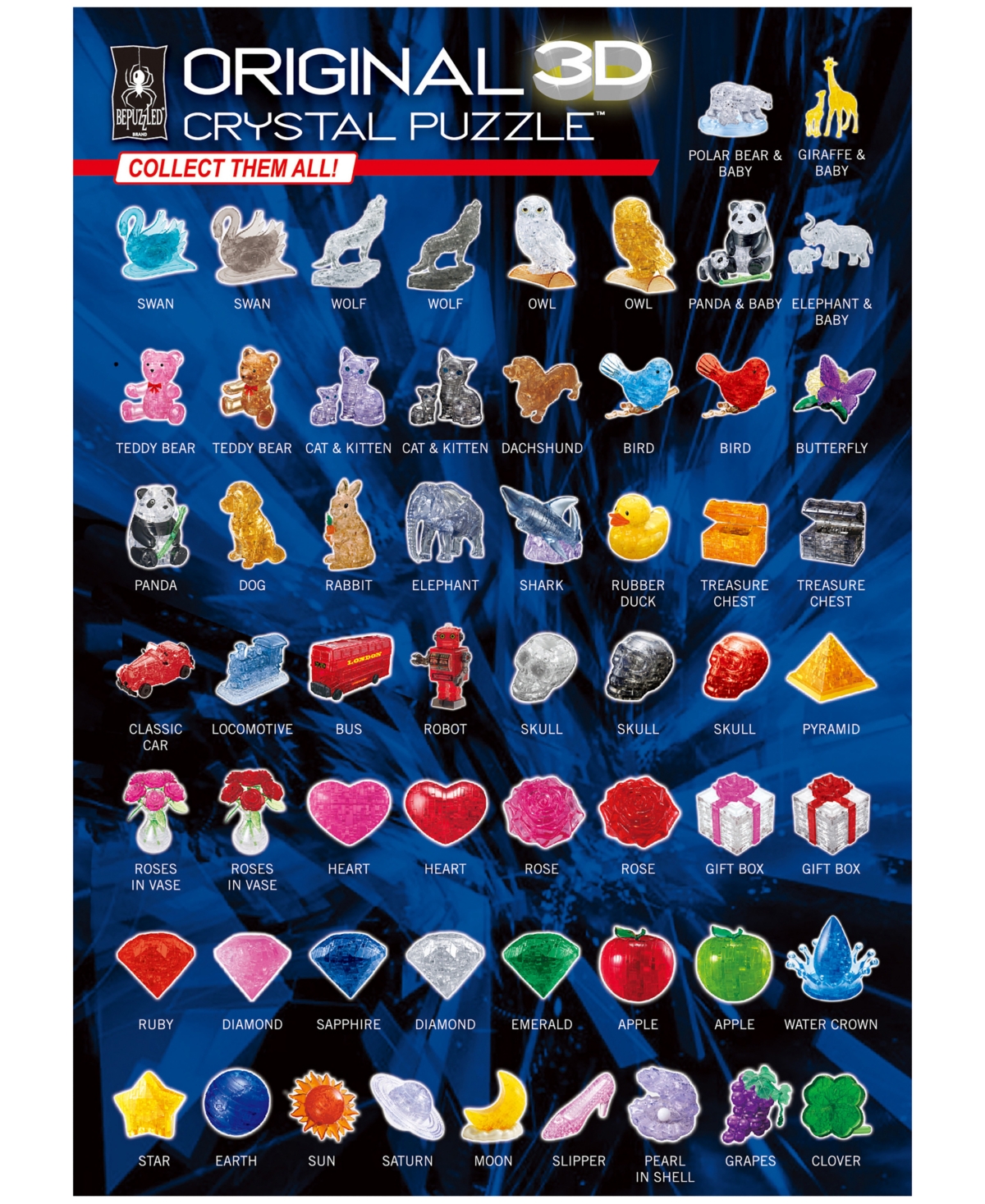 Shop Bepuzzled 3d Crystal Bird Puzzle Set, 48 Pieces In Multi Color