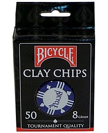 US Playing Card Company Bicycle Clay Poker Chip Set, 50 Piece