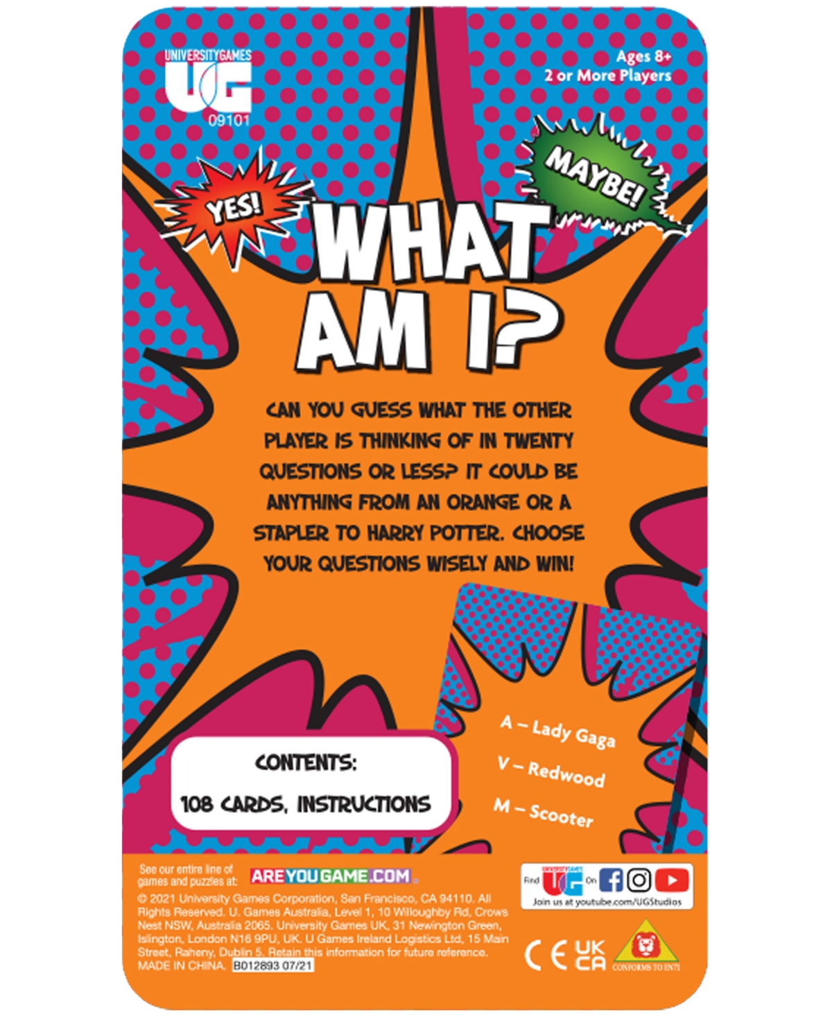 University Games What Am I Tin Set, 109 Piece In Multi Color