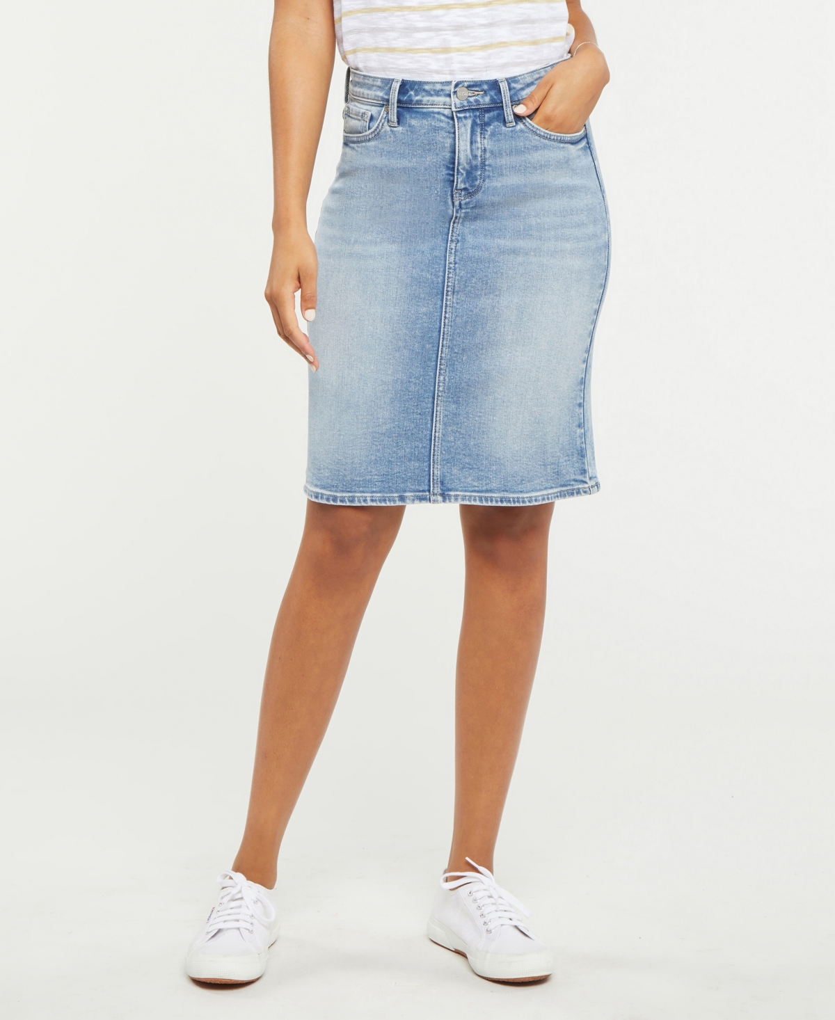NYDJ PETITE 5-POCKET JEAN SKIRT
