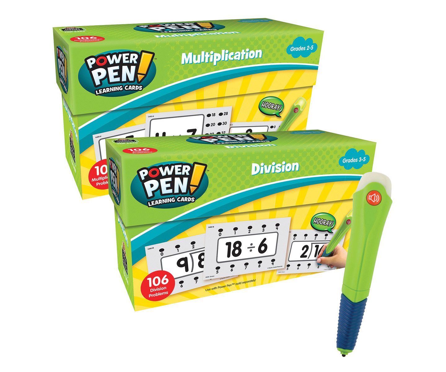 Детские игрушки Kaplan Early Learning Power Pen Multiplication and Division Learning Quiz Cards, Ages 7+ — фото 1