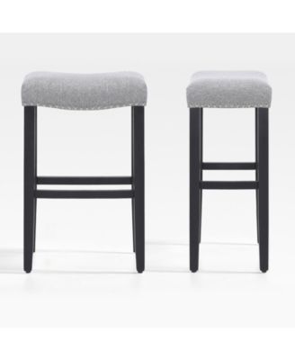 29" Upholstered Saddle Seat Bar Stool (Set of 2)