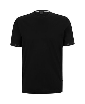 Hugo Boss Men's Logo Cuffs Mercerized Regular-Fit T-shirt - Macy's