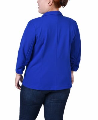 Plus Size 3/4 Sleeve Scuba Crepe Blazer 