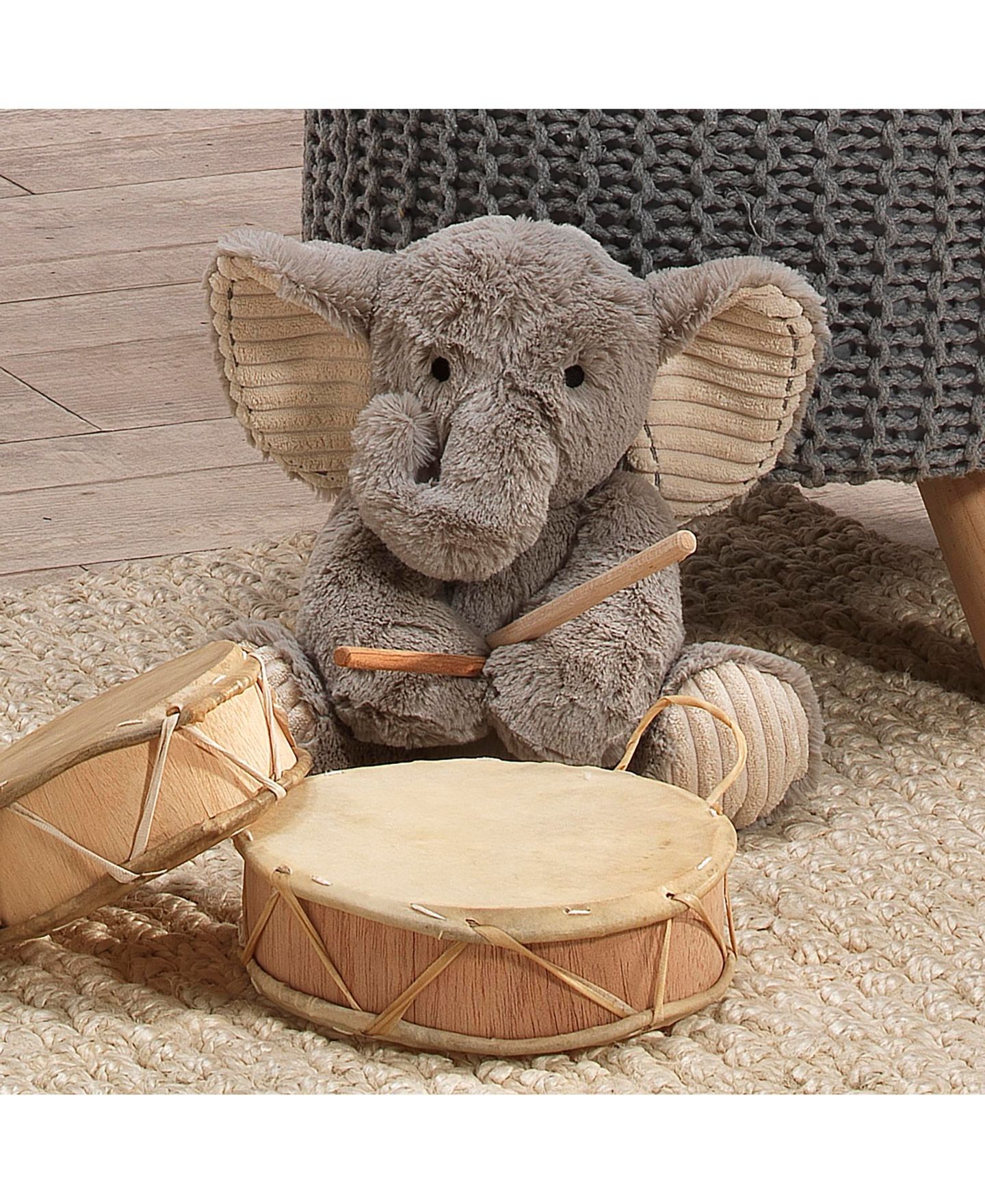 Детская мягкая игрушка Lambs & Ivy Jett Elephant 9.5"H Plush, цвет: Серый — фото 4