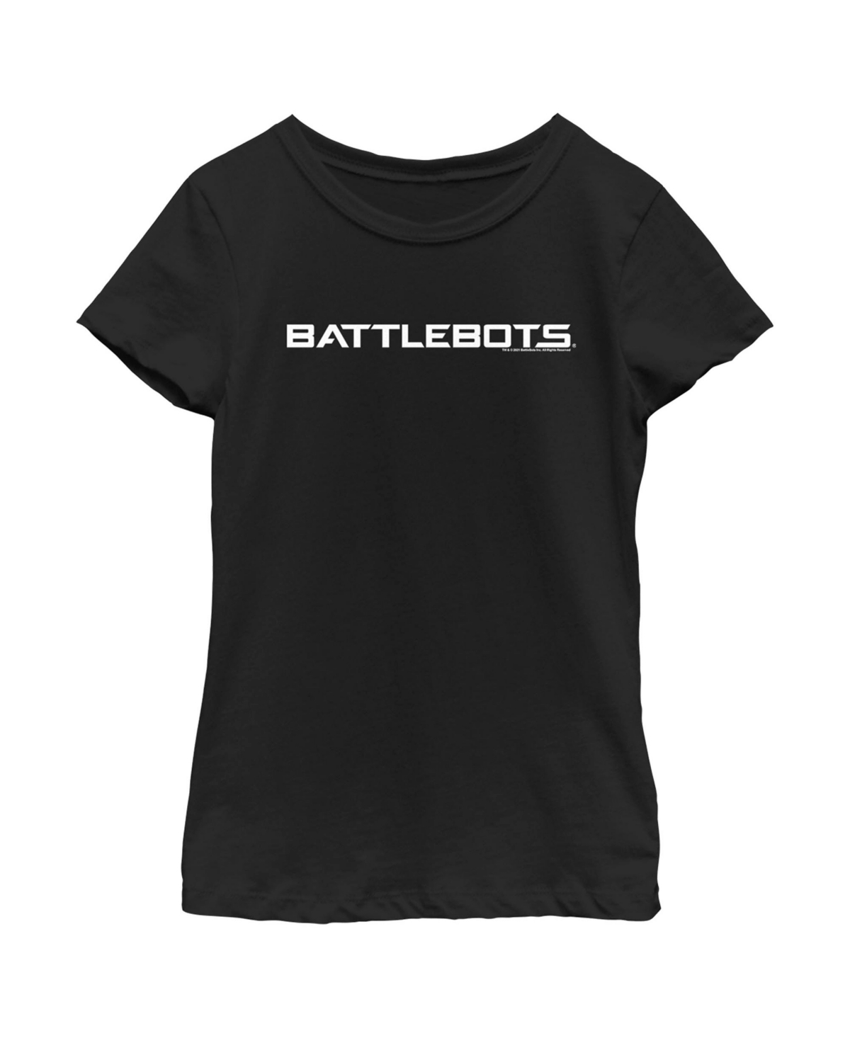 Battlebots Girl's  White Logo Child T-shirt In Black