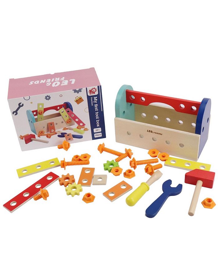 Leo & Friends My First Tool Box Kit of 28 Wooden Pieces Macy's