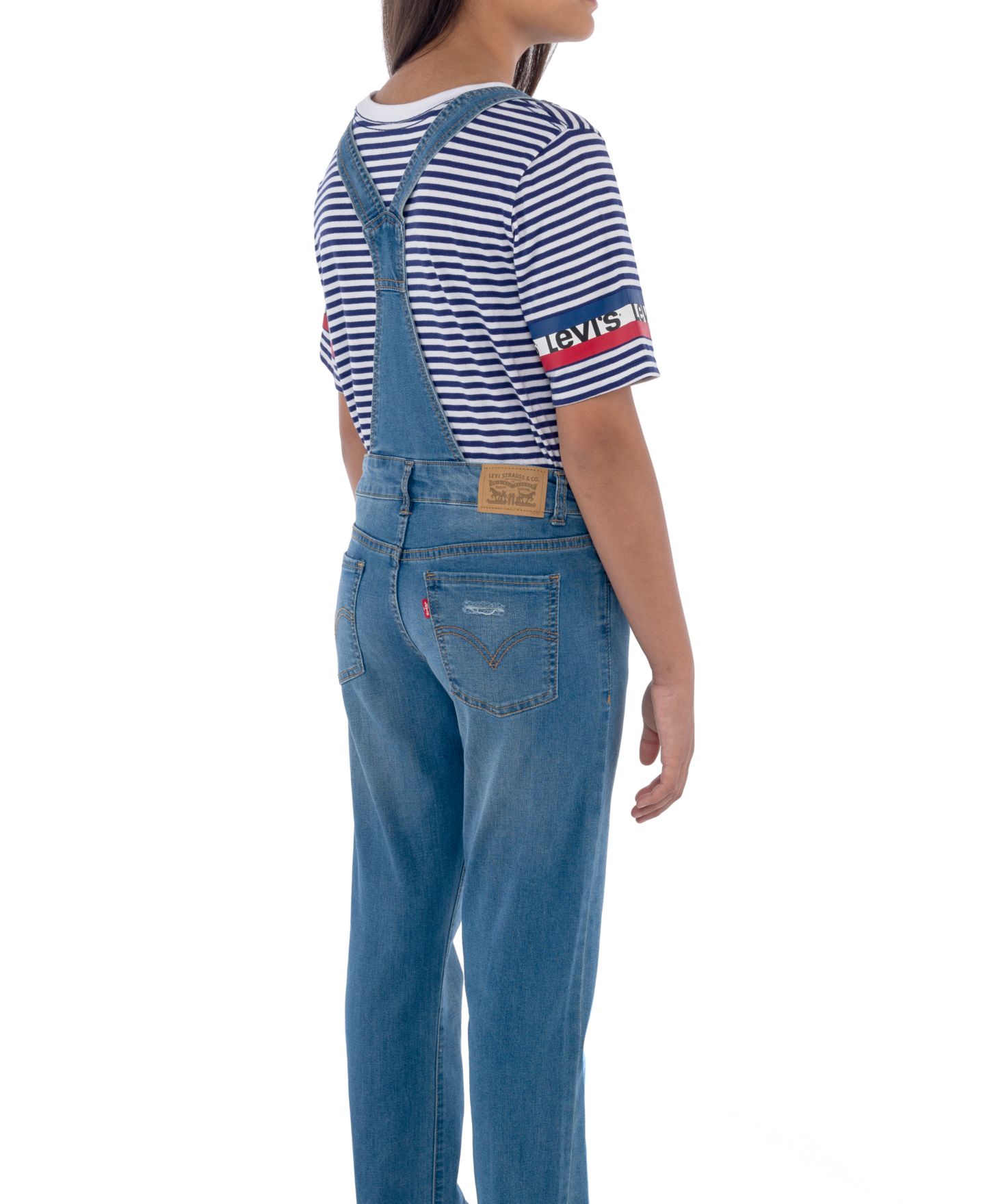 Комбинезон Levi's Adjustable Waistband Girlfriend Denim Overalls для девочек, цвет: 452 Небесно-голубой — фото 5