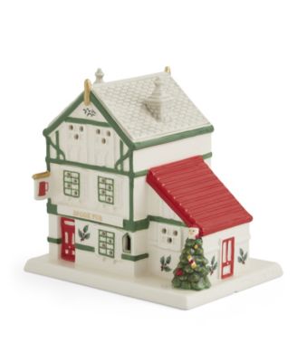 Christmas Tree Lighted House Figurine
