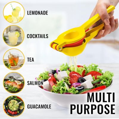 2-in-1 Metal Manual Lemon Squeezer – Sturdy Hand Juicer for Max Extraction